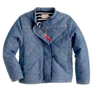 Crewcuts Girls Blue Chambray Quilted Jacket - Size 8